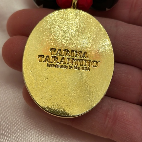 RARE Tarina Tarantino Midnight circus My 2 cents embroidered opinion necklace - Picture 5 of 12